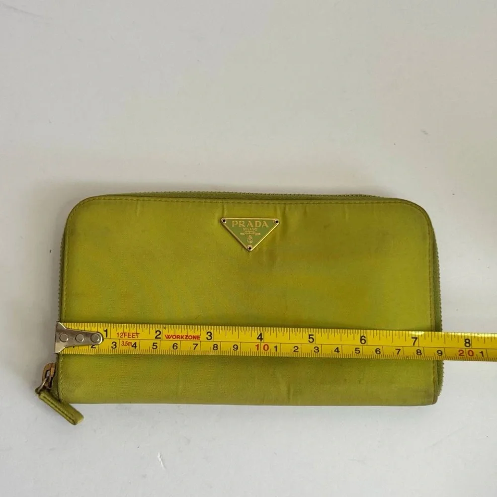 PRADA Tessuto Nylon Zip Around Wallet Green - Picture 7 of 14